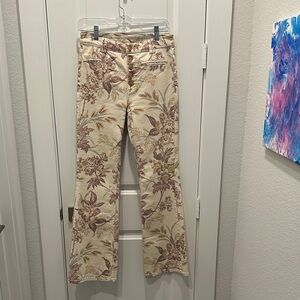 Anthropologie Pilcro and the Letterpress Cream and Brown Pants